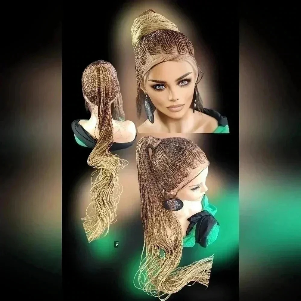 Braided wig  100% handmade, 0mbre wig, NWT feeding  braids absolutely gorgeous